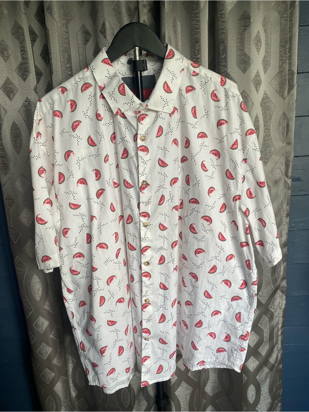 Bruno Milano Watermelon Print Short Sleeve Button Down Summer Shirt Men’s 2X